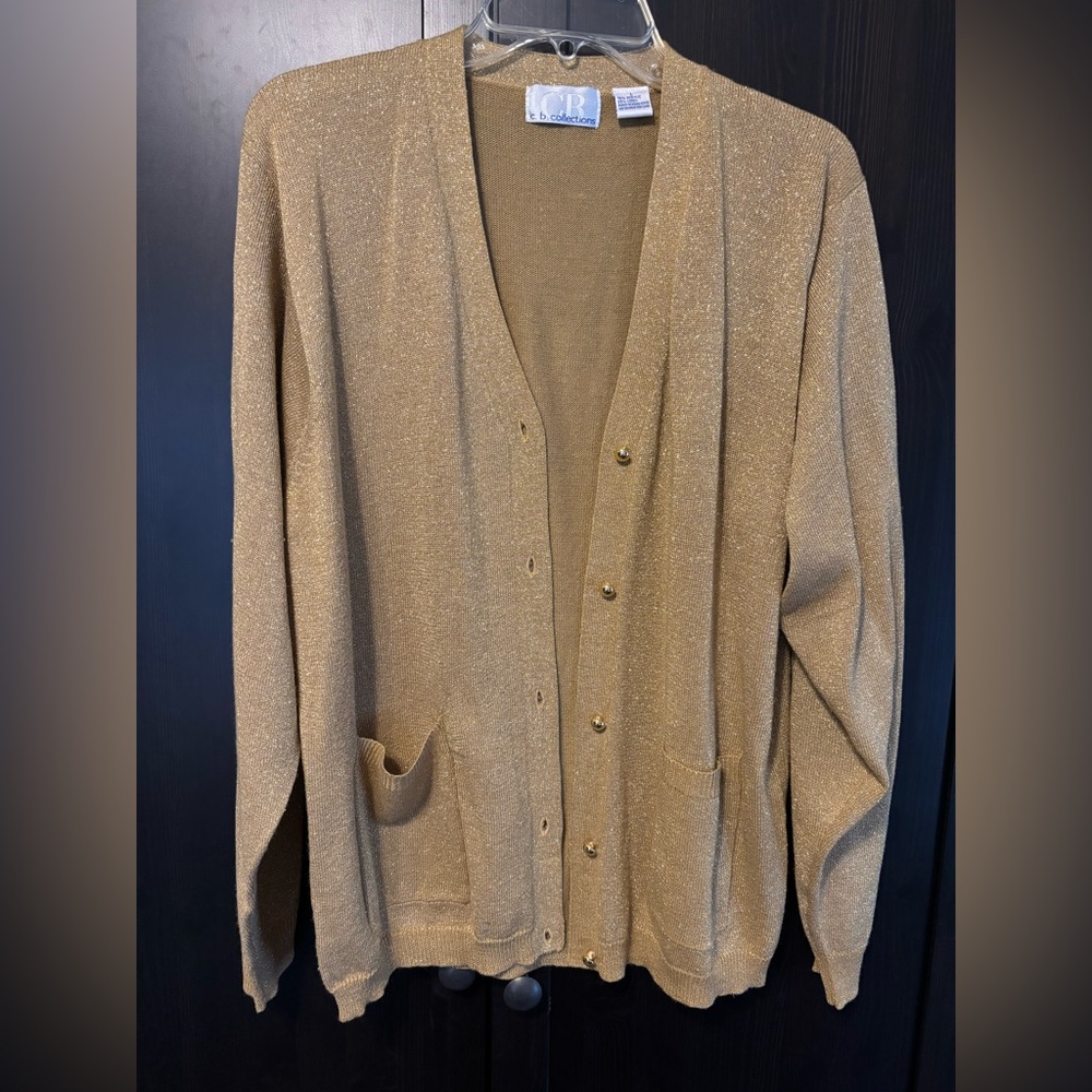 CB Collections gold shimmer cardigan